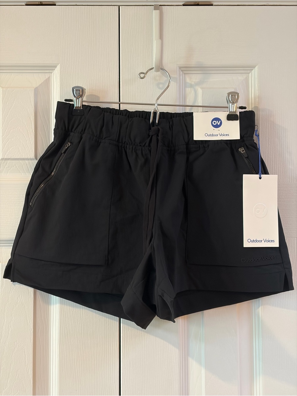 Outdoor Voices Black RecTrek Shorts with Zip Pockets and UPF 50+ Size S